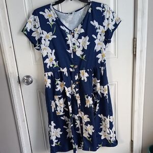 Navy Floral Mini Dress